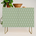 Modern Boho Minimal Pattern, Sage Green and White Credenza Gallery Image 1