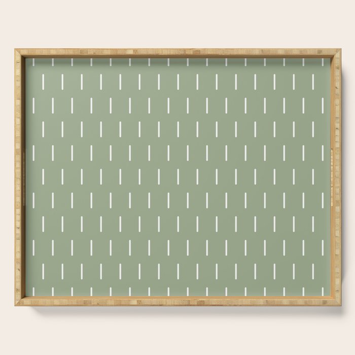 Modern Boho Minimal Pattern, Sage Green and White Serving Tray Gallery Image 1