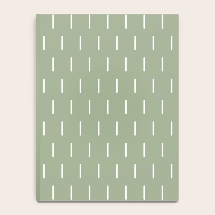 Modern Boho Minimal Pattern, Sage Green and White Notebook Gallery Image 4