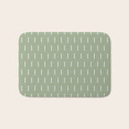 Modern Boho Minimal Pattern, Sage Green and White Bath Mat Gallery Image 1