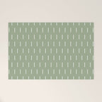 Modern Boho Minimal Pattern, Sage Green and White Welcome Mat Gallery Image 1