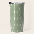 Modern Boho Minimal Pattern, Sage Green and White Travel Mug Gallery Image 3