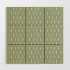 Modern Boho Minimal Pattern, Sage Green and White Wood Wall Art Gallery Image 1
