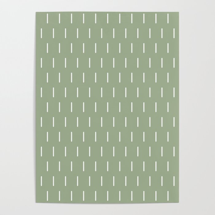 Modern Boho Minimal Pattern, Sage Green and White Poster Gallery Image 4