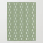 Modern Boho Minimal Pattern, Sage Green and White Poster Gallery Image 4