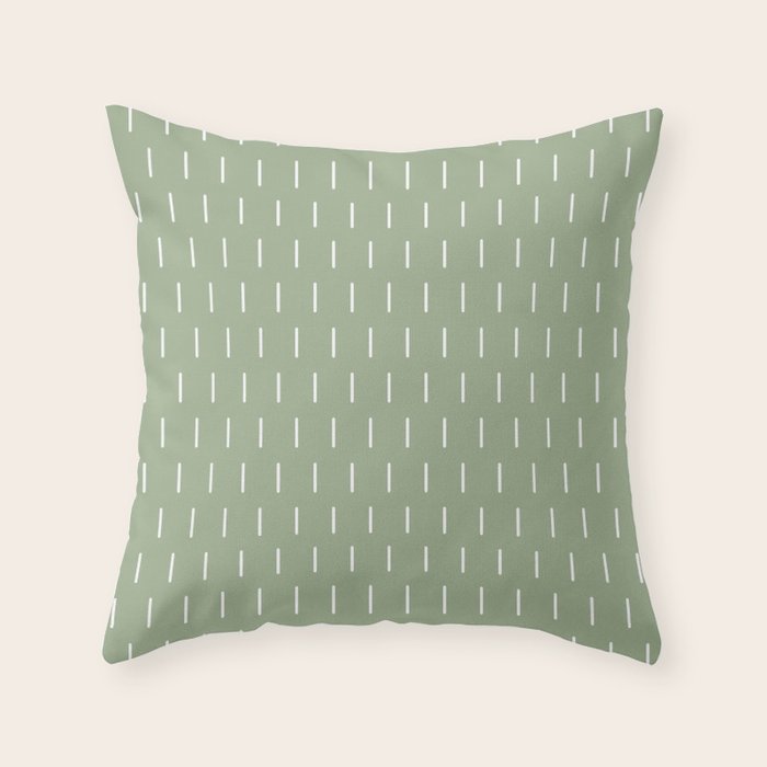Modern Boho Minimal Pattern, Sage Green and White Throw Pillow Gallery Image 6