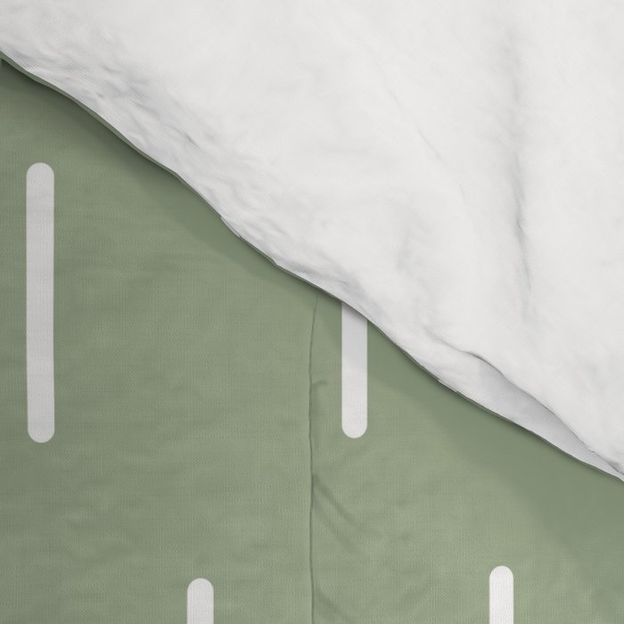 Modern Boho Minimal Pattern, Sage Green and White Comforter Gallery Image 4