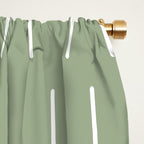 Modern Boho Minimal Pattern, Sage Green and White Window Curtain Gallery Image 2