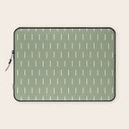Modern Boho Minimal Pattern, Sage Green and White Laptop Sleeve Gallery Image 1