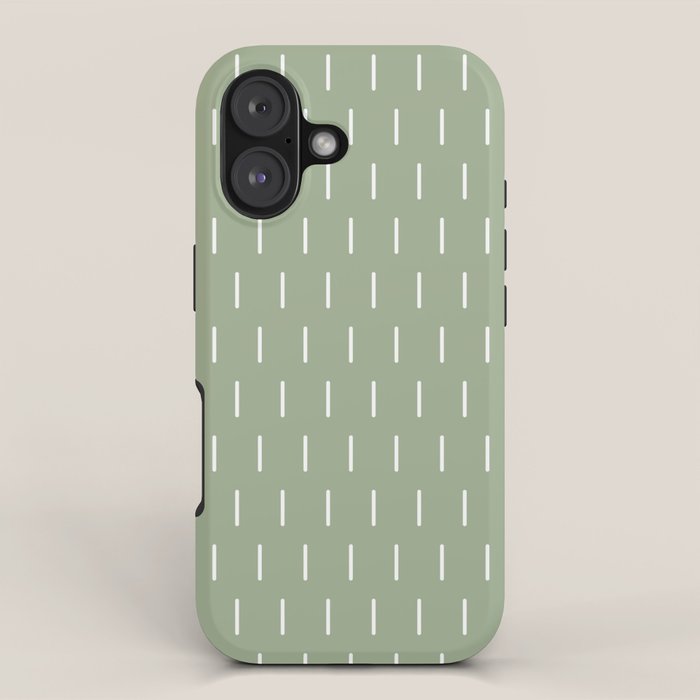 Modern Boho Minimal Pattern, Sage Green and White iPhone Case Gallery Image 1
