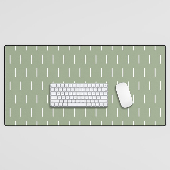 Modern Boho Minimal Pattern, Sage Green and White Desk Mat Gallery Image 1