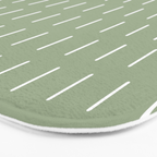 Modern Boho Minimal Pattern, Sage Green and White Bath Mat Gallery Image 3