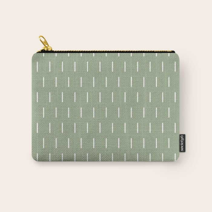 Modern Boho Minimal Pattern, Sage Green and White Carry All Pouch Gallery Image 1