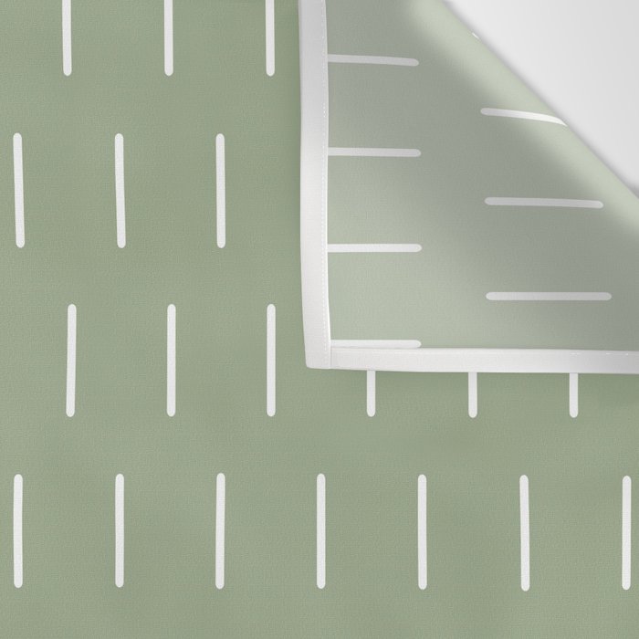 Modern Boho Minimal Pattern, Sage Green and White Wall Tapestry Gallery Image 3