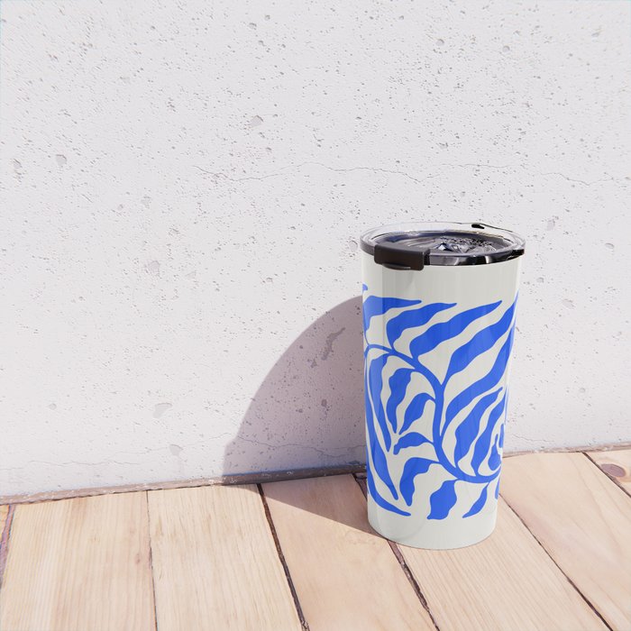 Wild Ferns: Ultramarine Blue Edition Travel Mug Gallery Image 4