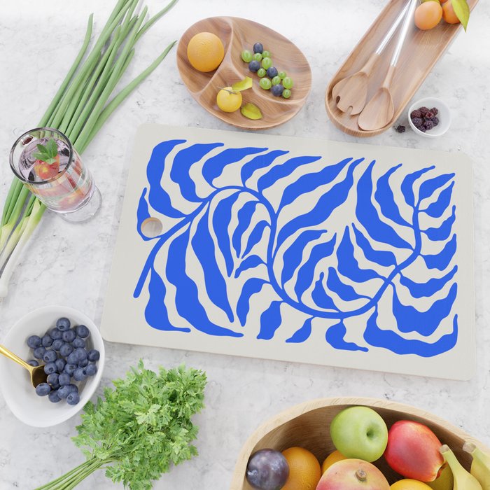Wild Ferns: Ultramarine Blue Edition Cutting Board Gallery Image 2