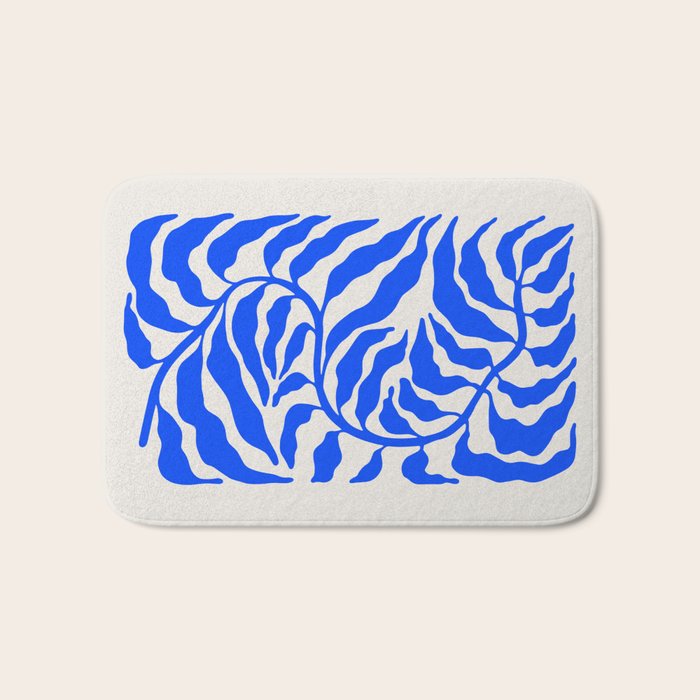 Wild Ferns: Ultramarine Blue Edition Bath Mat Gallery Image 1