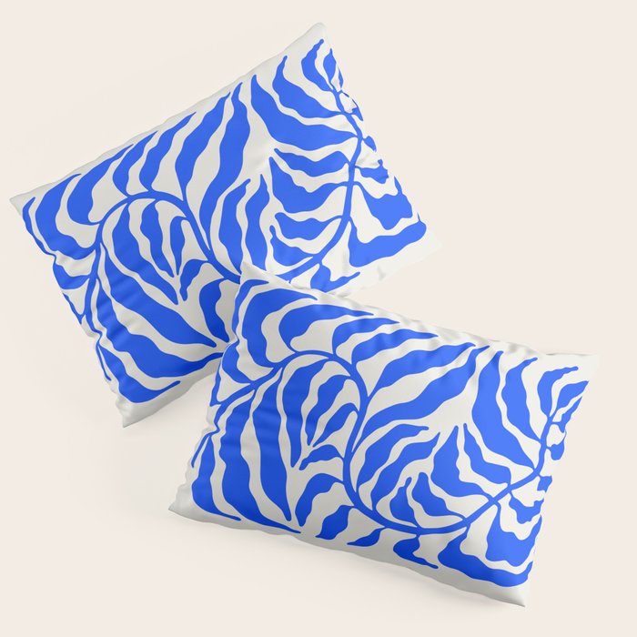 Wild Ferns: Ultramarine Blue Edition Pillow Sham Gallery Image 1