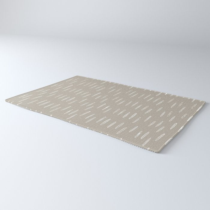 Boho Prints, Raindrops, Beige, Minimalism, Abstract Art Rug Gallery Image 3