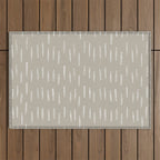Boho Prints, Raindrops, Beige, Minimalism, Abstract Art Outdoor Rug Gallery Image 1