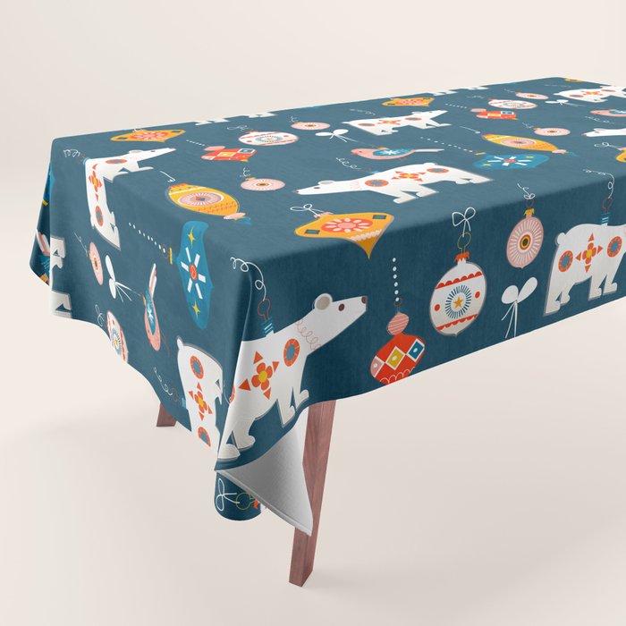 Christmas Retro decorations no2 Tablecloth Gallery Image 1
