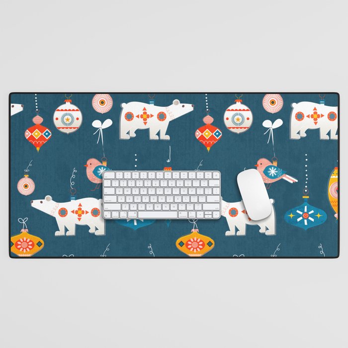 Christmas Retro decorations no2 Desk Mat Gallery Image 1
