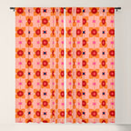Mid Century Retro Floral Geometric Pattern Window Curtain Gallery Image 5