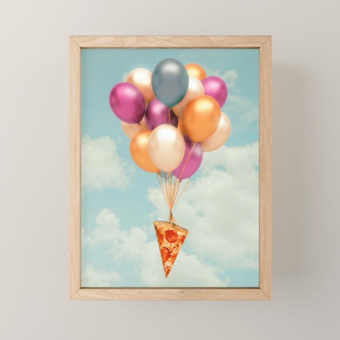 Pizza Balloons Mini Art Print Gallery Image 1