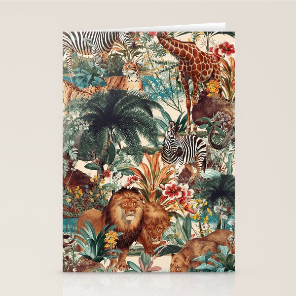 Floral and Animals Pattern IV Stationery Card Gallery Image 2