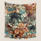 Floral and Animals Pattern IV Wall Tapestry Gallery Image 4