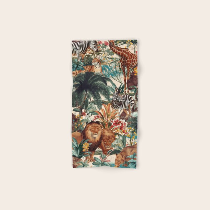 Floral and Animals Pattern IV Bath Towel Gallery Image 1