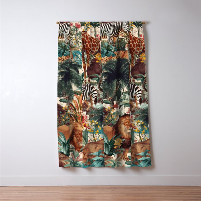Floral and Animals Pattern IV Window Curtain Gallery Image 3