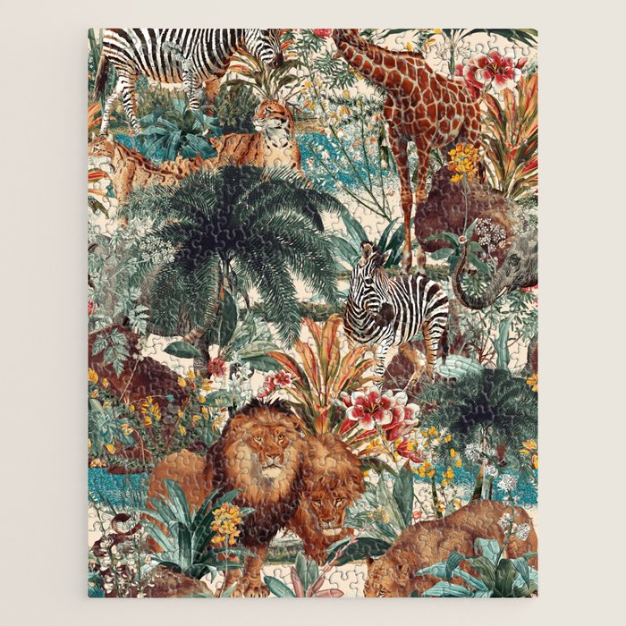 Floral and Animals Pattern IV Jigsaw Puzzle Gallery Image 1