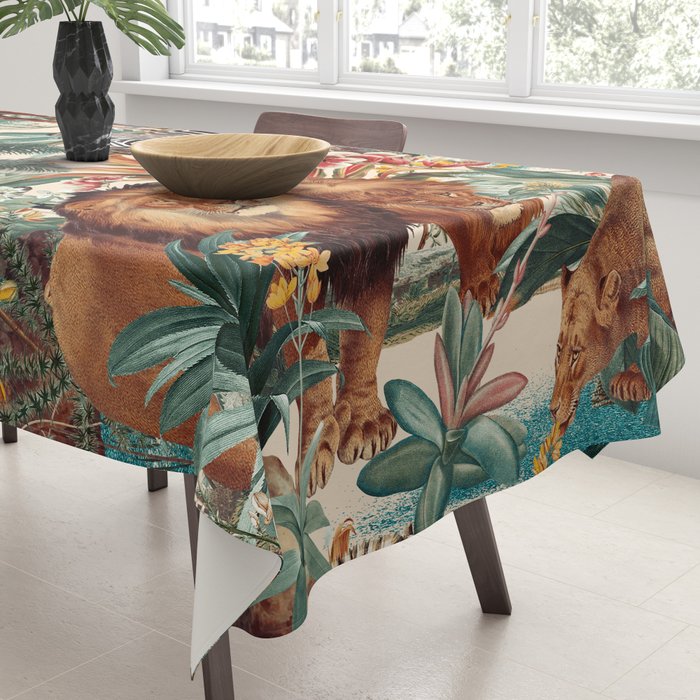 Floral and Animals Pattern IV Tablecloth Gallery Image 3