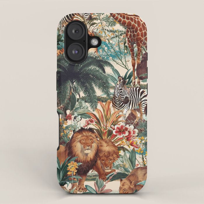 Floral and Animals Pattern IV iPhone Case Gallery Image 1