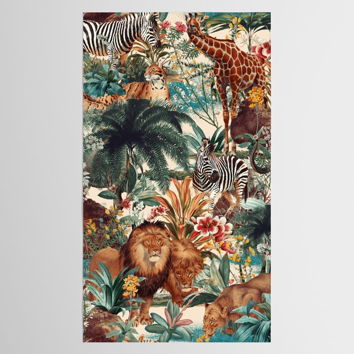 Floral and Animals Pattern IV Tablecloth Gallery Image 2