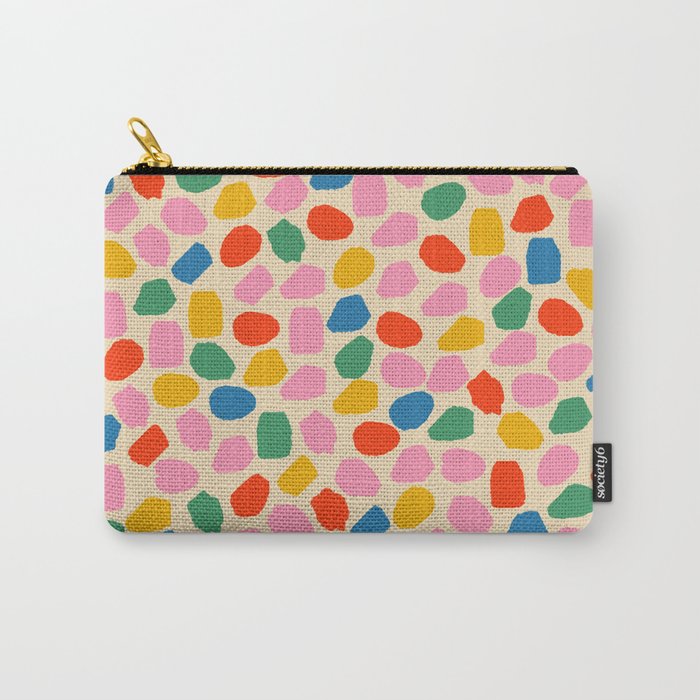 Ink Dot Colourful Mosaic Pattern in Rainbow Pop Colours Carry All Pouch Gallery Image 1