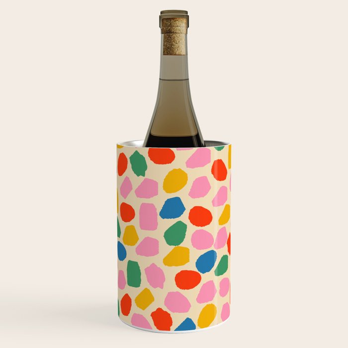 Ink Dot Colourful Mosaic Pattern in Rainbow Pop Colours Wine Chiller Gallery Image 1