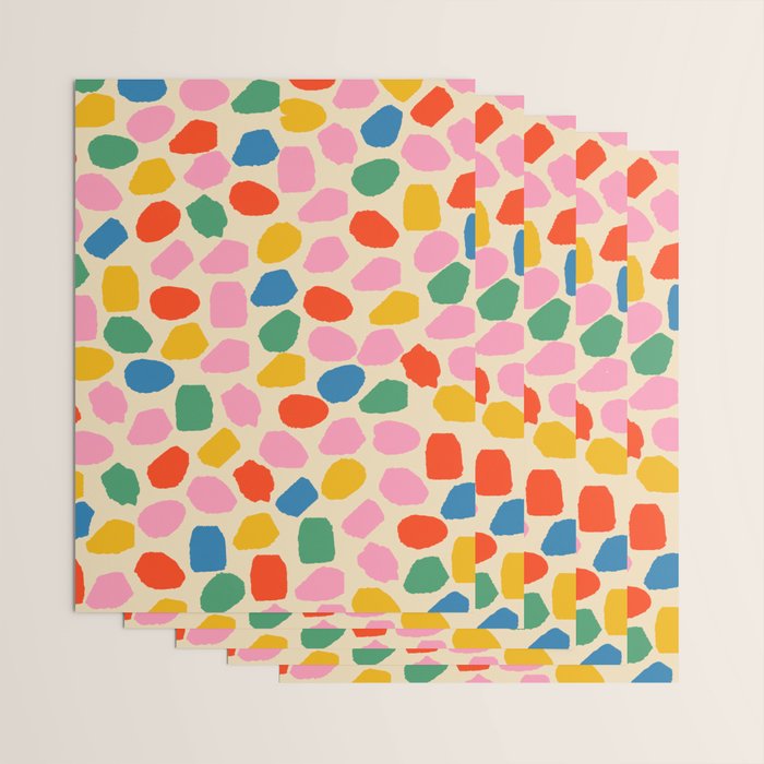 Ink Dot Colourful Mosaic Pattern in Rainbow Pop Colours Wrapping Paper Gallery Image 3