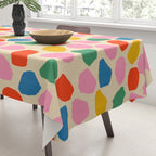 Ink Dot Colourful Mosaic Pattern in Rainbow Pop Colours Tablecloth Gallery Image 3