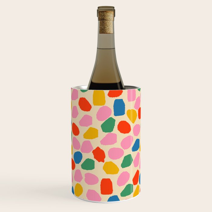 Ink Dot Colourful Mosaic Pattern in Rainbow Pop Colours Wine Chiller Gallery Image 3