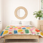Ink Dot Colourful Mosaic Pattern in Rainbow Pop Colours Duvet Cover Gallery Image 3
