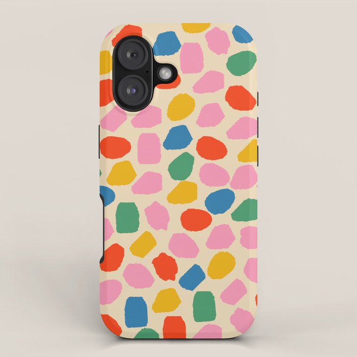 Ink Dot Colourful Mosaic Pattern in Rainbow Pop Colours iPhone Case Gallery Image 1