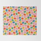 Ink Dot Colourful Mosaic Pattern in Rainbow Pop Colours Throw Blanket Gallery Image 2