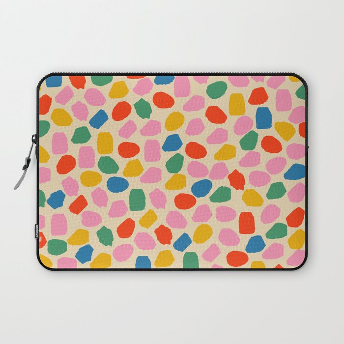 Ink Dot Colourful Mosaic Pattern in Rainbow Pop Colours Laptop Sleeve Gallery Image 1