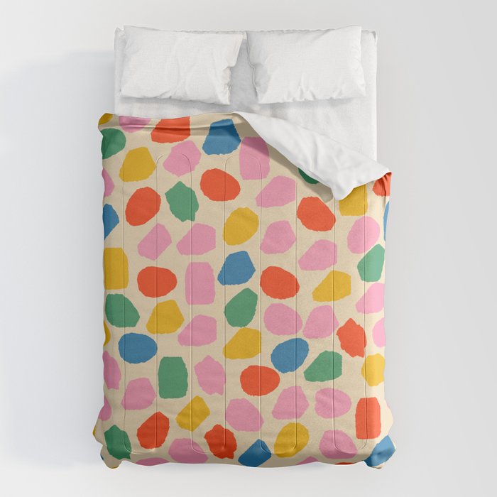 Ink Dot Colourful Mosaic Pattern in Rainbow Pop Colours Comforter Gallery Image 1