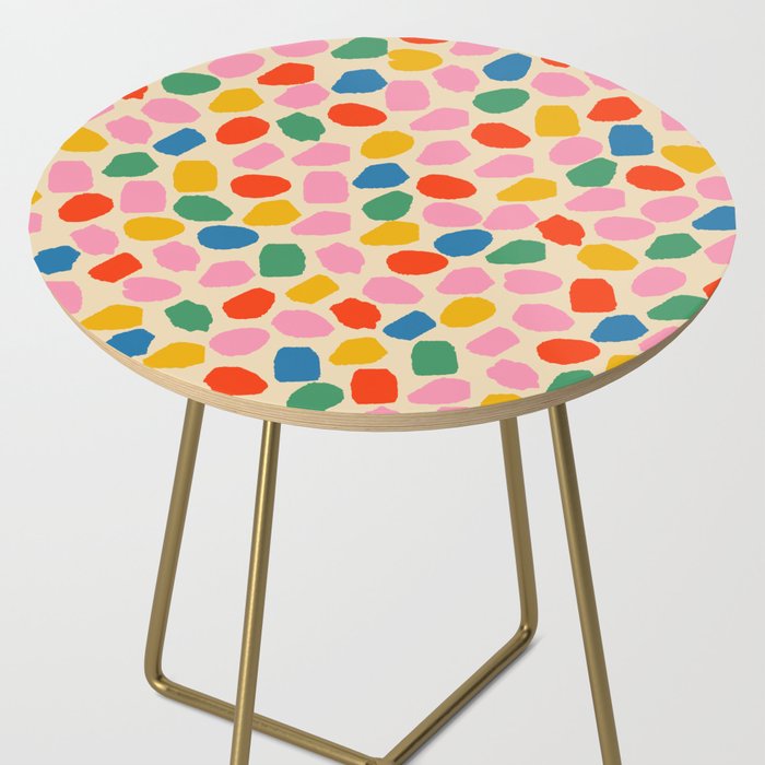 Ink Dot Colourful Mosaic Pattern in Rainbow Pop Colours Side Table Gallery Image 2