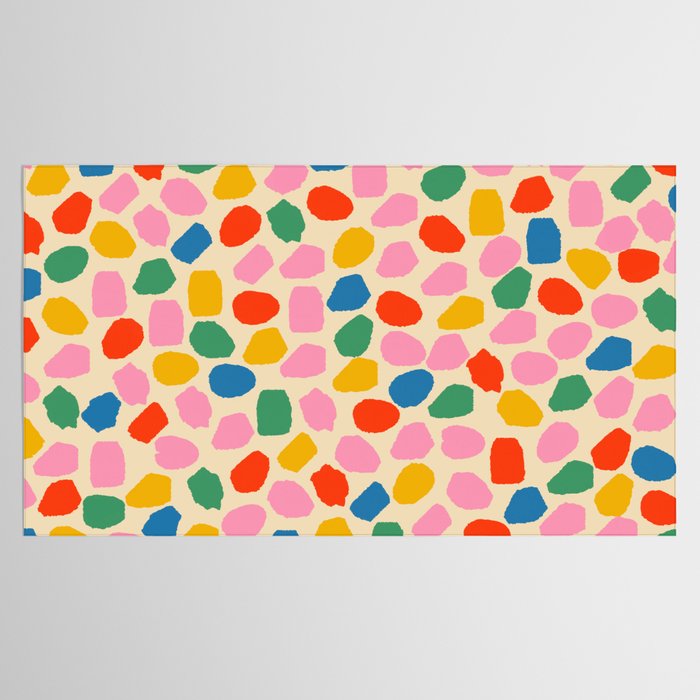 Ink Dot Colourful Mosaic Pattern in Rainbow Pop Colours Tablecloth Gallery Image 2