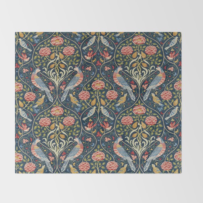 Seasons By May Iris William Morris 1895 Throw Blanket Gallery Image 2