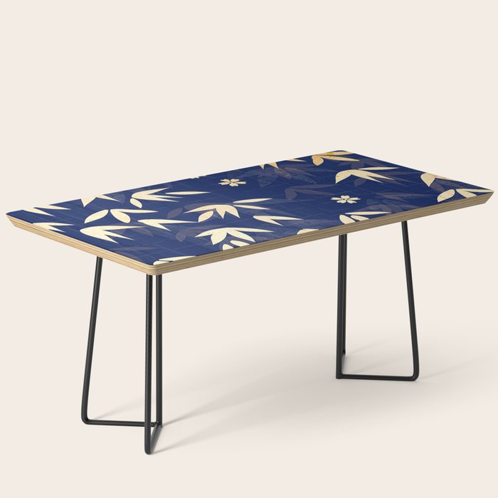 Vintage Japanese Paper Design Floral Pattern In Midnight Blue Coffee Table Gallery Image 1